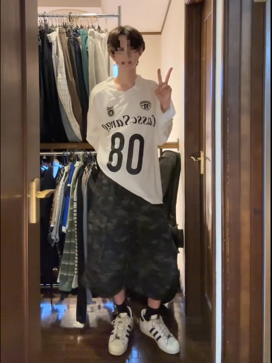 「asparabe_kon」 迷彩柄クロップドカーゴパンツ TK0136