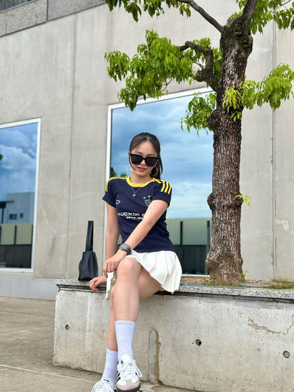 「91miuty」バイクテイストクロップドTシャツ TK0252