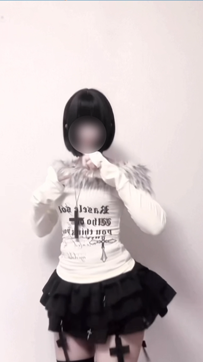 「__u3xy」ファーオフショルダートップス TK0355