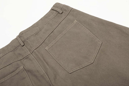 ブラウンカーブデザインワイドパンツ TK0214