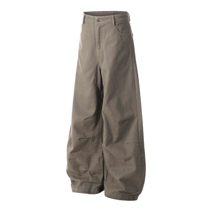 ブラウンカーブデザインワイドパンツ TK0214