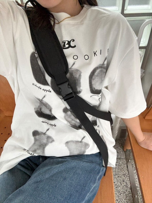 ヴィンテージ風プリントルーズTシャツ ZB017