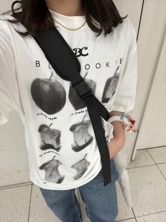 ヴィンテージ風プリントルーズTシャツ ZB017