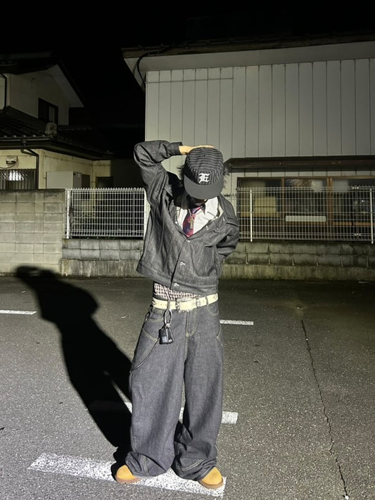 「kid__65」パイソン柄ステッチワイドパンツ TK0158