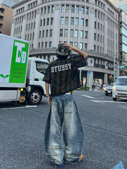 「aymmm__08」メッシュデザインシャツ TK0273