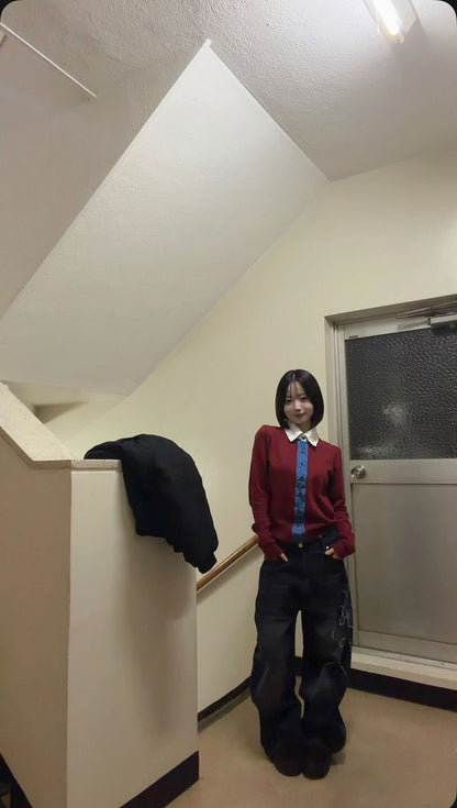 「imhina」切り替えニットトップス TK0331