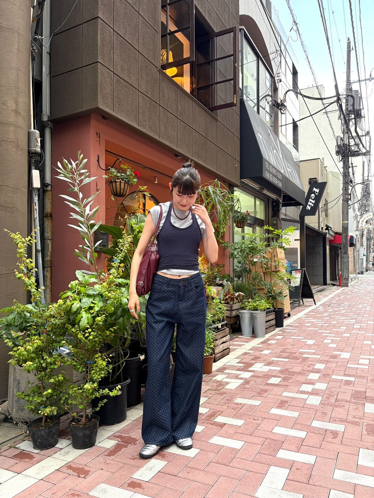「_manafuku_」ドットバルーンデニムパンツ TK0479
