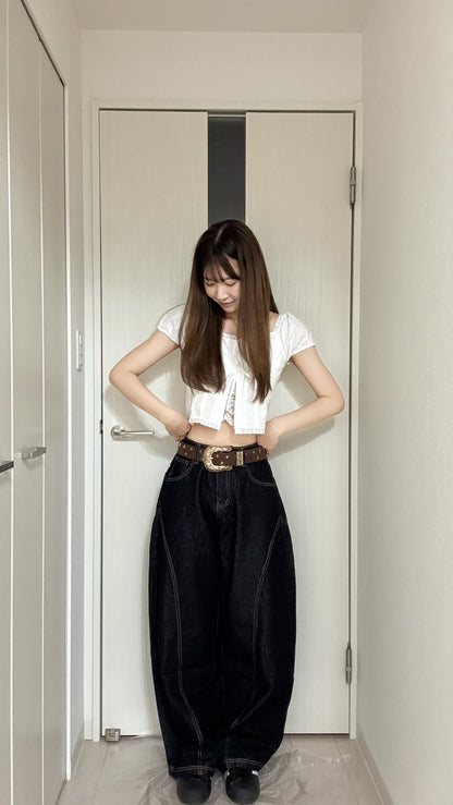 「yuuka」レースフリルリボンショートトップス TK0572