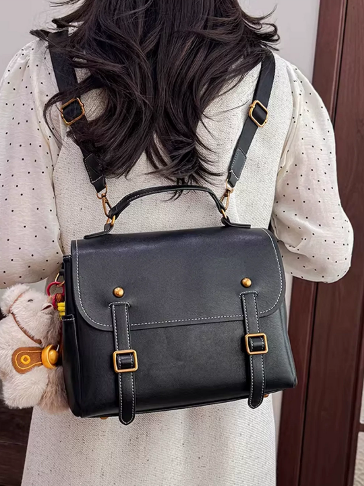レトロフラップスクエアショルダーバッグ BB045