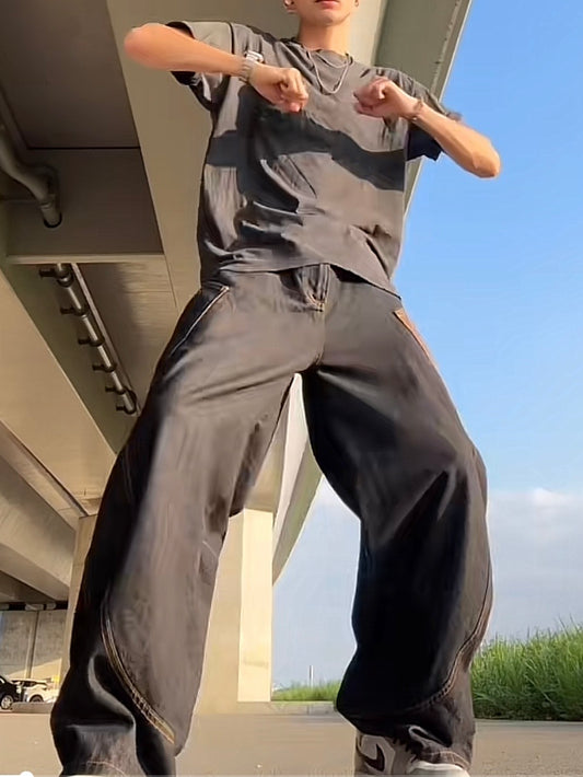 「v____k__」パイソン柄ステッチワイドパンツ TK0158