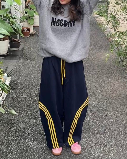 「aino__nk8」ストライプバルーンスウェットパンツ TK0296