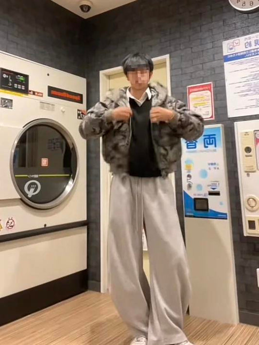 「enfp_.17」迷彩柄 厚手フード付きボアジャケット TK0339