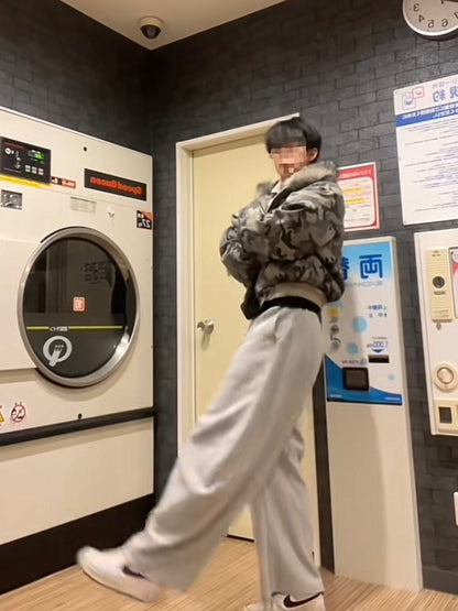 「enfp_.17」迷彩柄 厚手フード付きボアジャケット TK0339
