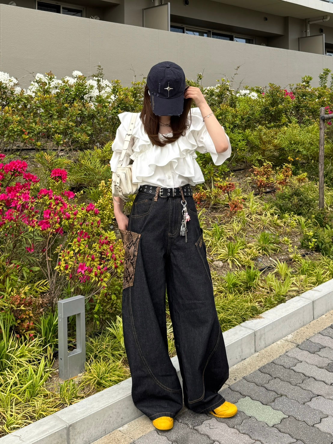 k30」パイソン柄ステッチワイドパンツ TK0158 – TAKUTAKU