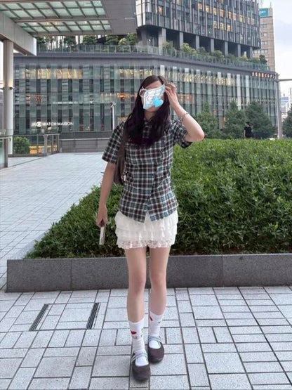 「k30」ボーダー柄ロゴ刺繍ショート丈Tシャツ TK0233