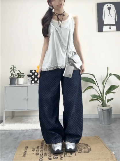 「ちょこ」ドットバルーンデニムパンツ TK0479
