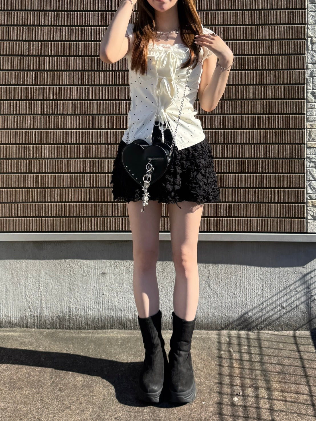 「k30」パフスリーブドットトップス TK0495