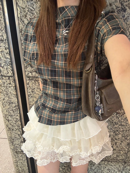 「k30」グリーンチェックTシャツ TK0525