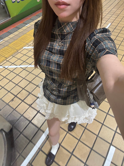 「k30」グリーンチェックTシャツ TK0525