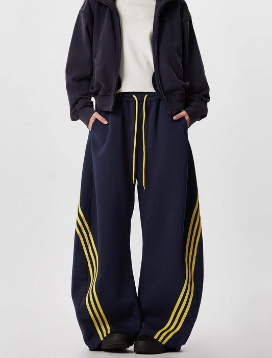 「ユニセックス」ストライプバルーンスウェットパンツ TK0296