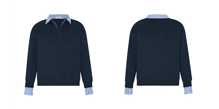 フェイクレイヤード シャツ襟コットンポロ TK0352