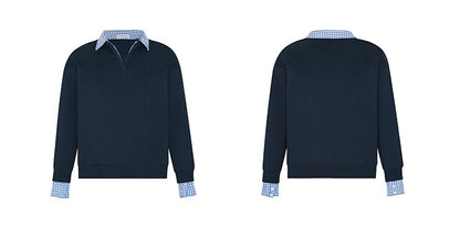 フェイクレイヤード シャツ襟コットンポロ TK0352