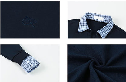 フェイクレイヤード シャツ襟コットンポロ TK0352