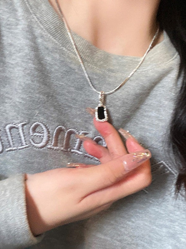 リバーシブルブラックスクエアネックレス SP0105