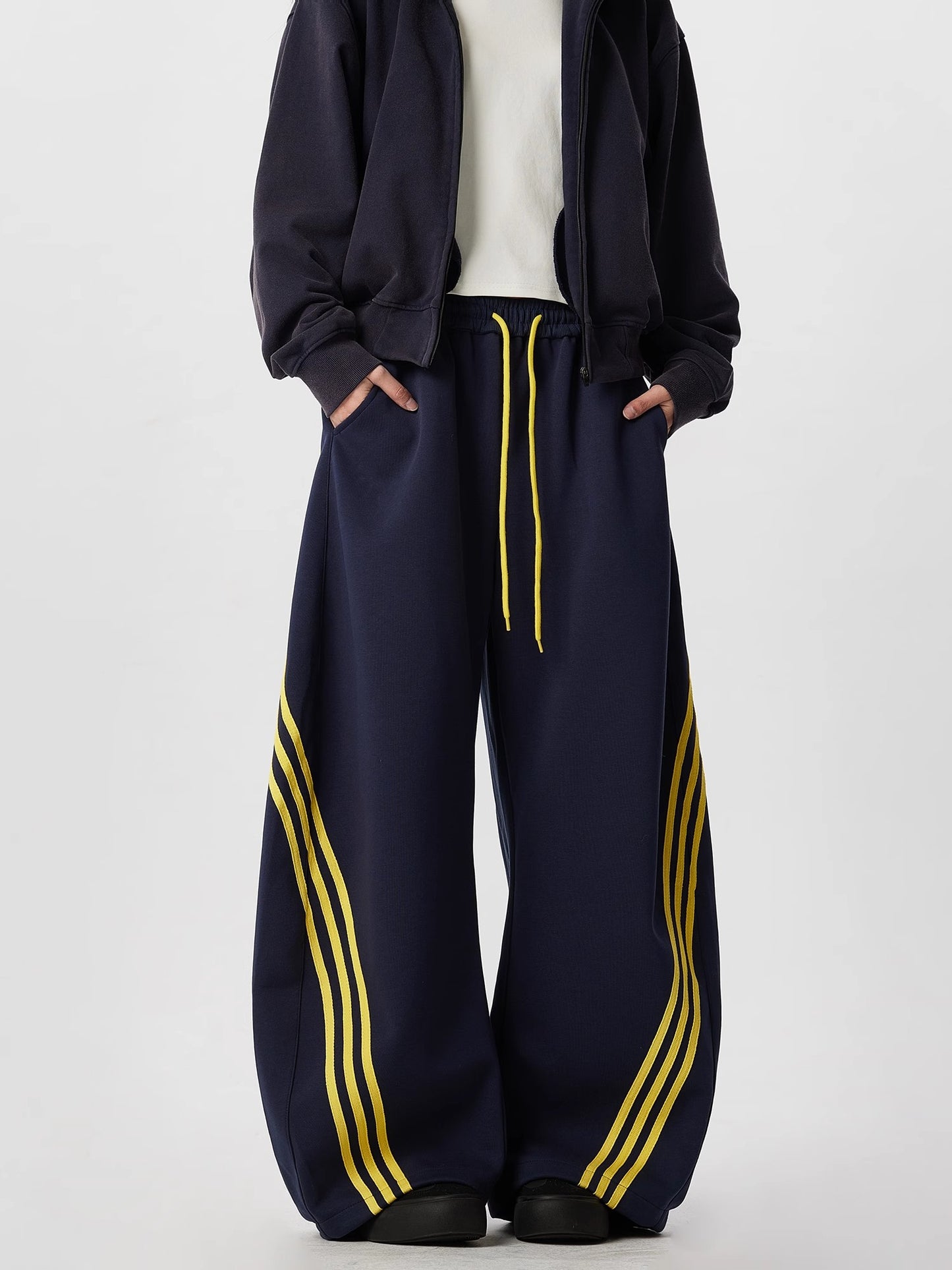 「ユニセックス」ストライプバルーンスウェットパンツ TK0296