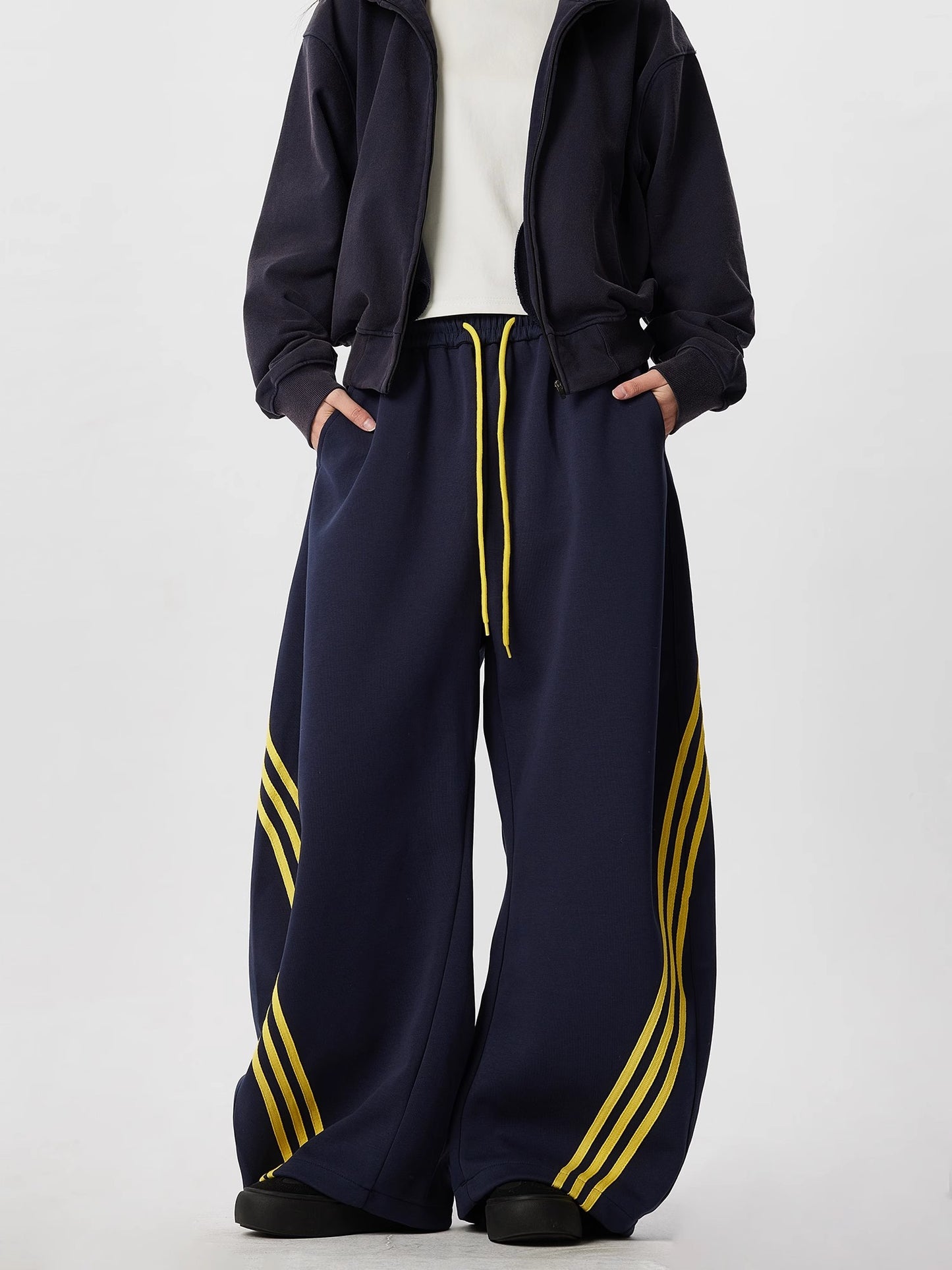 「ユニセックス」ストライプバルーンスウェットパンツ TK0296