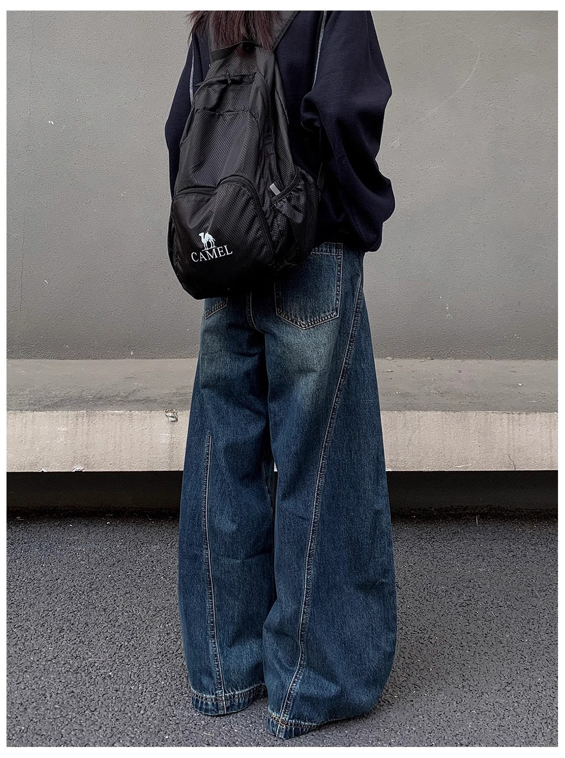 バレルレッグ カーブデニムパンツ TK0336