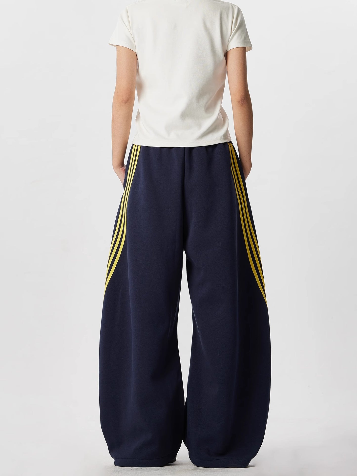 「ユニセックス」ストライプバルーンスウェットパンツ TK0296