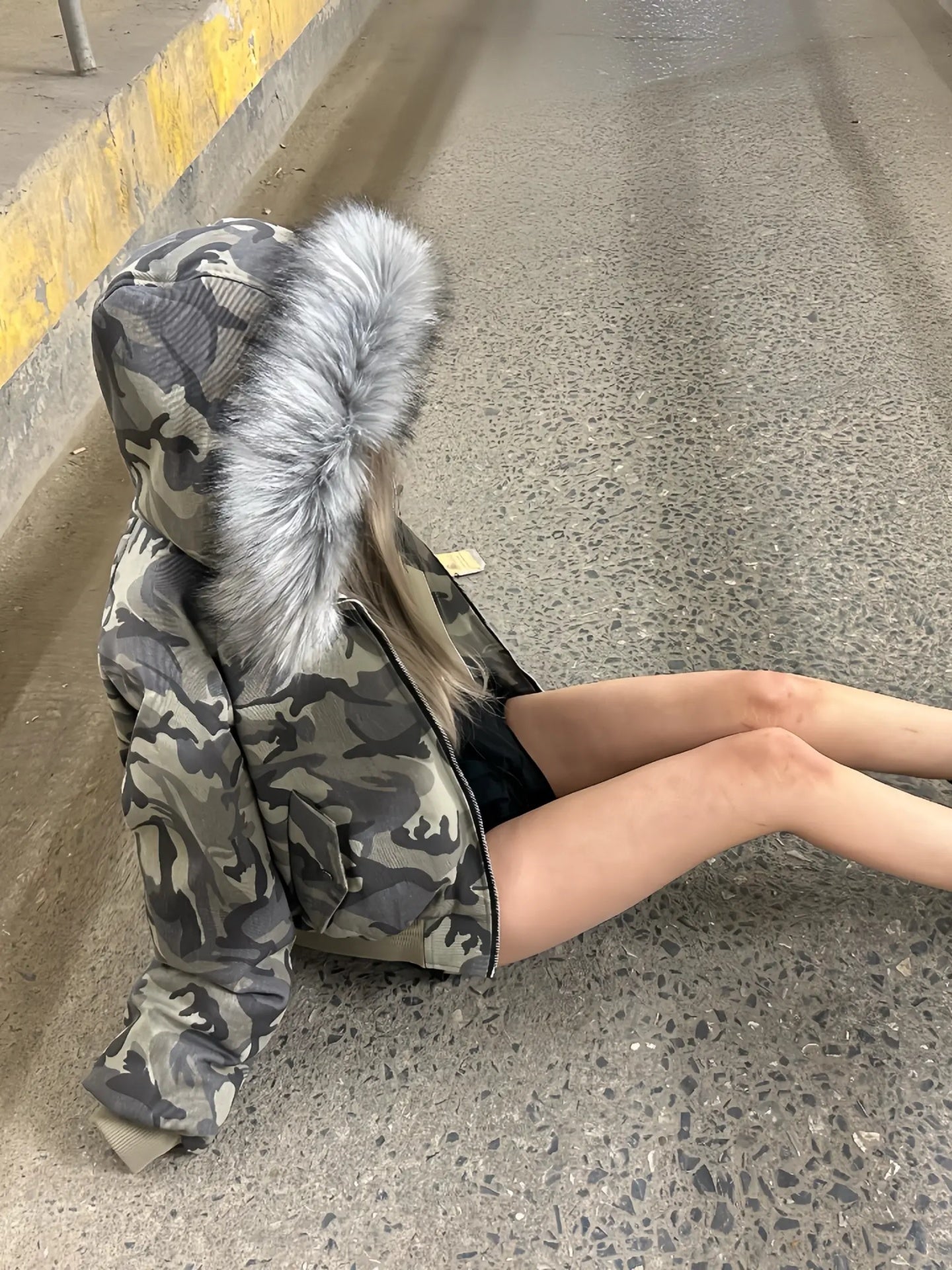 カモ柄フード付きボアジャケット TK0339