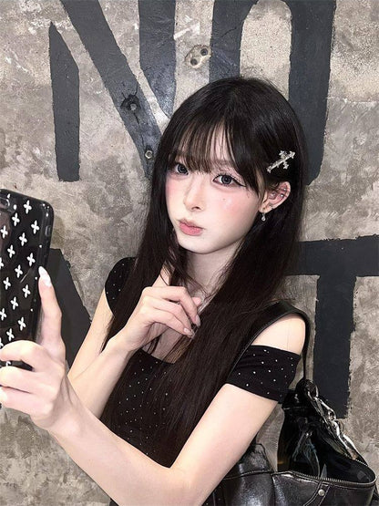 Y2K ラインストーンヘアピン 2点セット SP0031