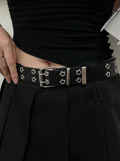 スターモチーフ パンチングダブルピンベルト SP0040