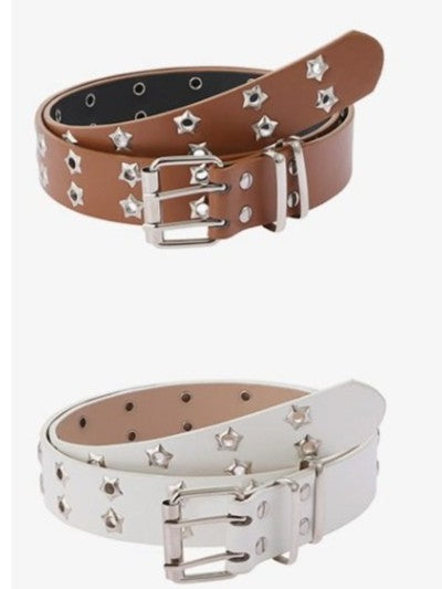 スターモチーフ パンチングダブルピンベルト SP0040