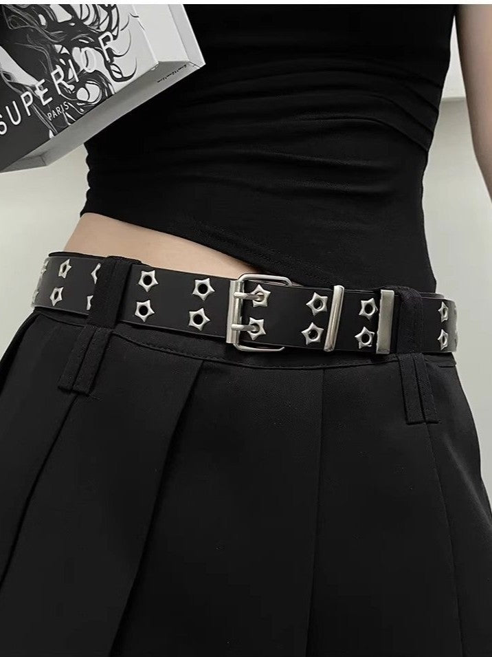 スターモチーフ パンチングダブルピンベルト SP0040