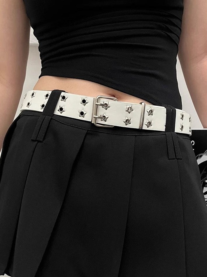 スターモチーフ パンチングダブルピンベルト SP0040