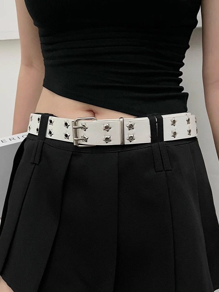 スターモチーフ パンチングダブルピンベルト SP0040