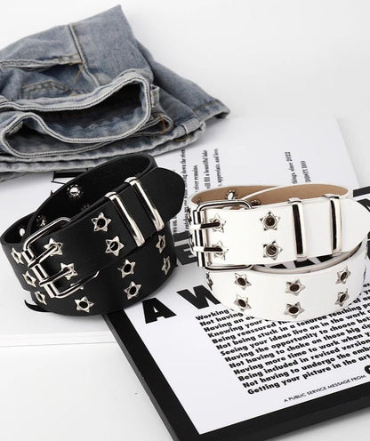 スターモチーフ パンチングダブルピンベルト SP0040