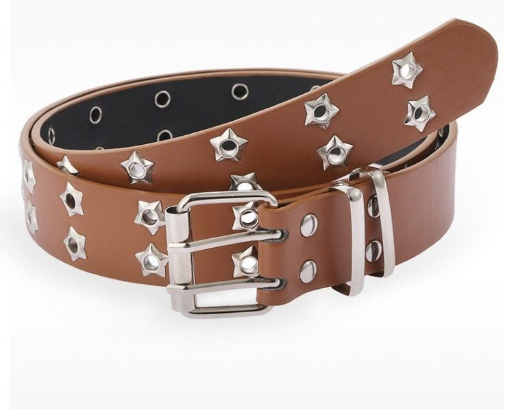 スターモチーフ パンチングダブルピンベルト SP0040