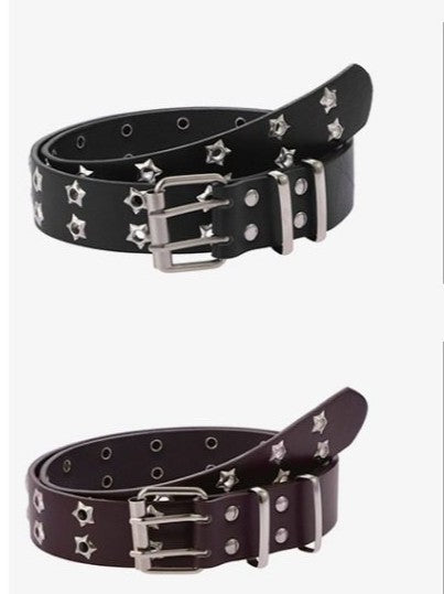 スターモチーフ パンチングダブルピンベルト SP0040