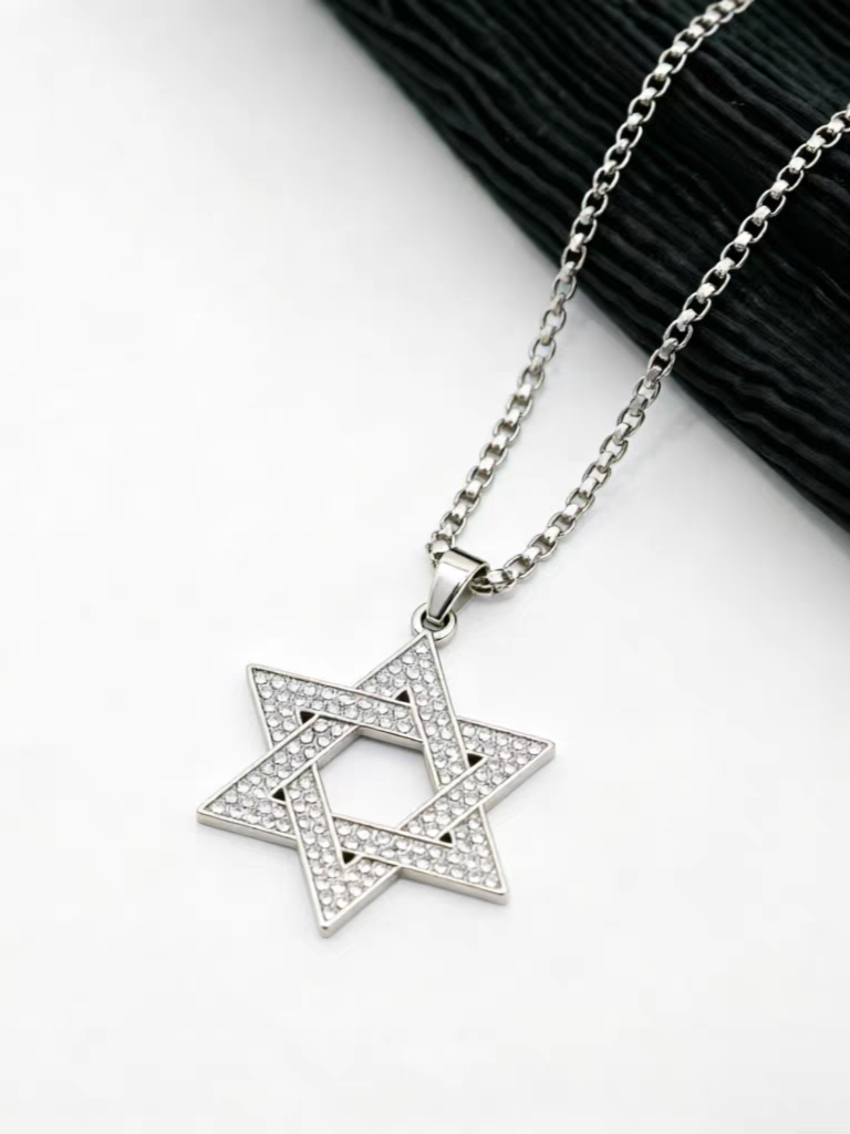 レトロシルバー六芒星ネックレス SP0058
