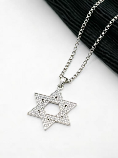 レトロシルバー六芒星ネックレス SP0058