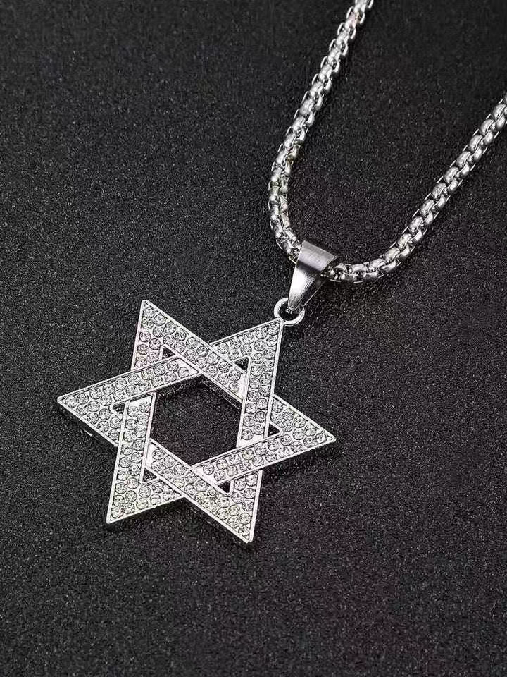 レトロシルバー六芒星ネックレス SP0058