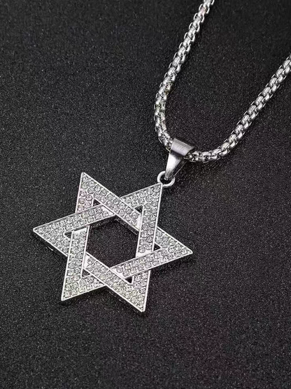 レトロシルバー六芒星ネックレス SP0058