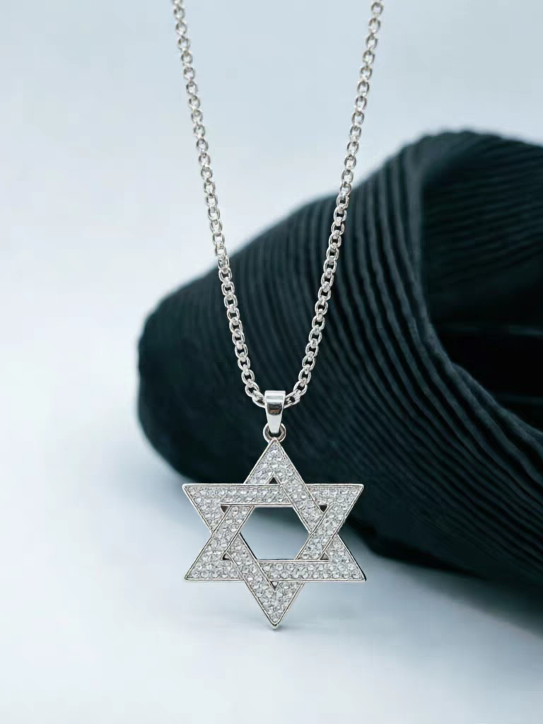 レトロシルバー六芒星ネックレス SP0058