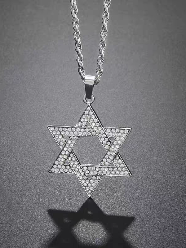 レトロシルバー六芒星ネックレス SP0058