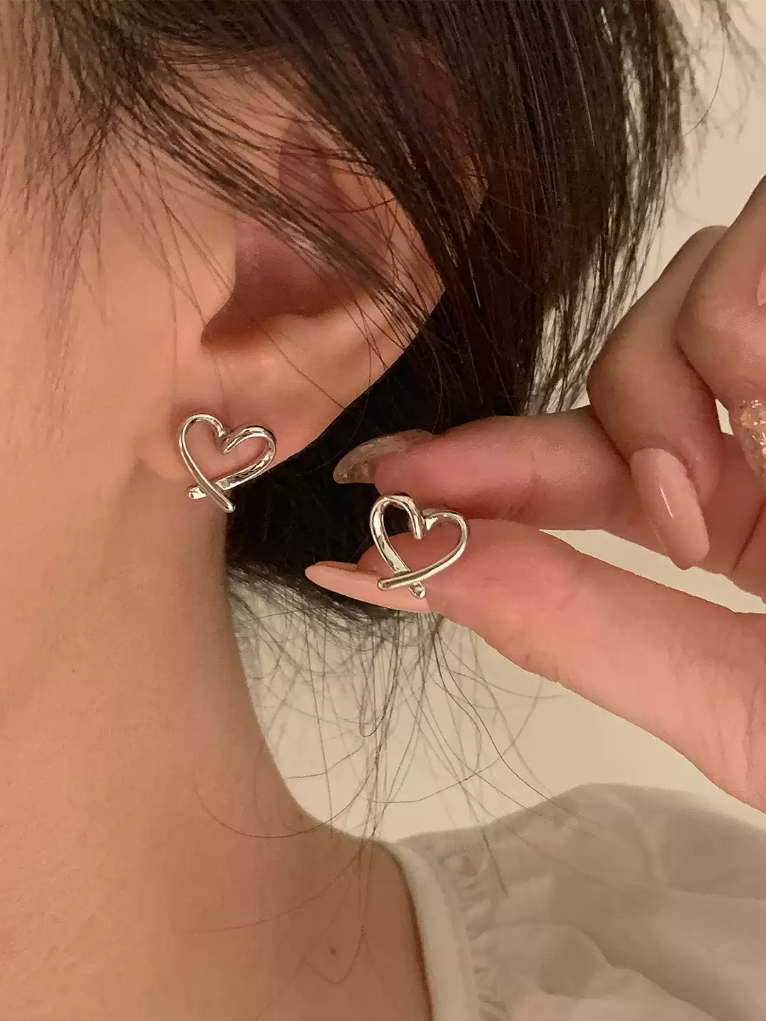 シンプルラインオープンハートピアス SP0111