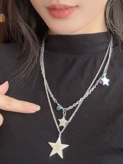 Y2Kスターモチーフレイヤードネックレス SP0115